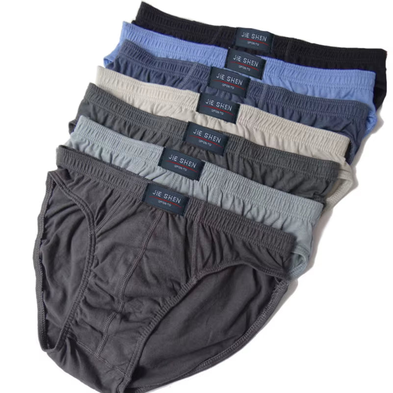 100% Cotton Briefs Mens Comfortable Underpants Man Underwear M/L/XL/2XL/3XL/4XL/5XL 5Pcs/Lot Free & Drop Shipping