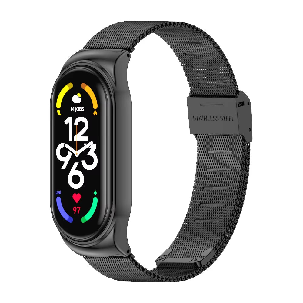 Strap for Mi Band 10 9 8 7 6 5 4 3 Bracelet Silicone Wristband for Xiaomi Mi Band 8 Metal Strap for Mi Band 7 Watchband Leather