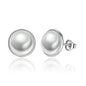 Fashion 925 Sterling Silver Elegant Beauty, round White Shell Pearl Stud Earrings Women Engagement Jewelry Brincos PAS489