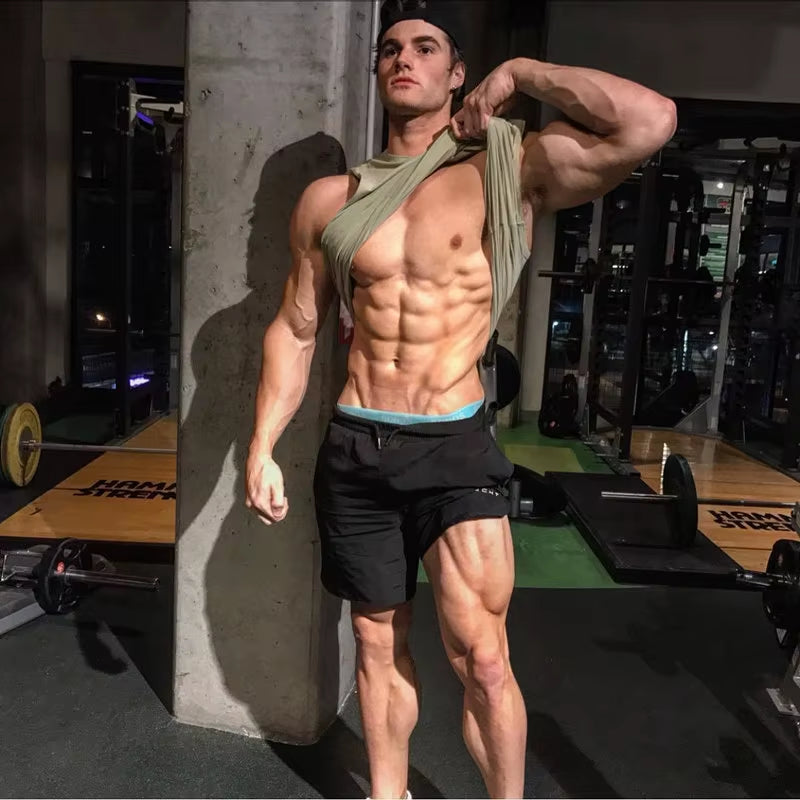2023 New Men Gym Fitness Loose Shorts Bodybuilding Joggers Summer Quick-Dry Cool Short Pants Male Casual Beach Brand Sweatpants