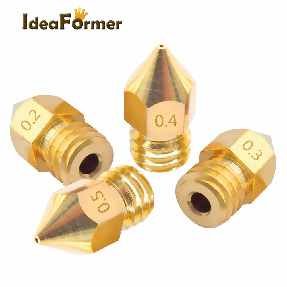 5/10Pcs MK8 Brass Nozzle 1.75/3.0Mm Filament Extruder Print Head Nozzle 0.2/0.3/0.4/0.5Mm for CR10 CR10S Ender3 3D Printer Parts