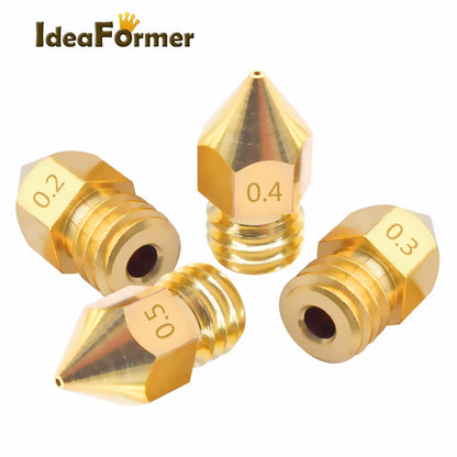 5/10Pcs MK8 Brass Nozzle 1.75/3.0Mm Filament Extruder Print Head Nozzle 0.2/0.3/0.4/0.5Mm for CR10 CR10S Ender3 3D Printer Parts