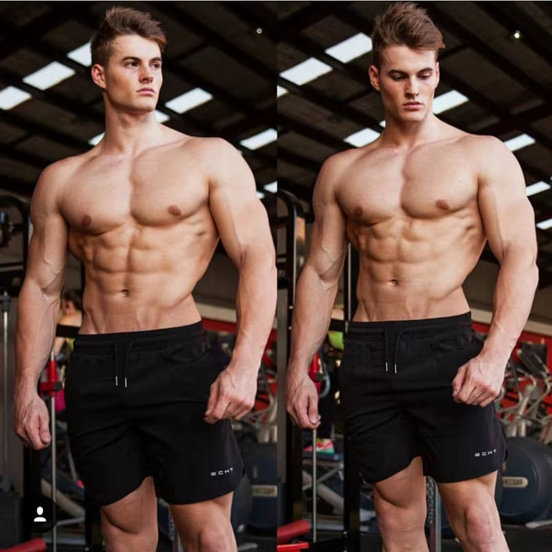 2023 New Men Gym Fitness Loose Shorts Bodybuilding Joggers Summer Quick-Dry Cool Short Pants Male Casual Beach Brand Sweatpants