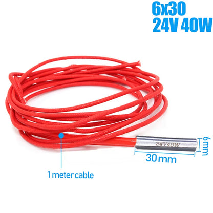 6X16 6X20 6X30Mm Ceramic Cartridge Heater 12V 24V 40W 50W 60W 70W for CNC 3D Printer Print Head Hotend J-Head