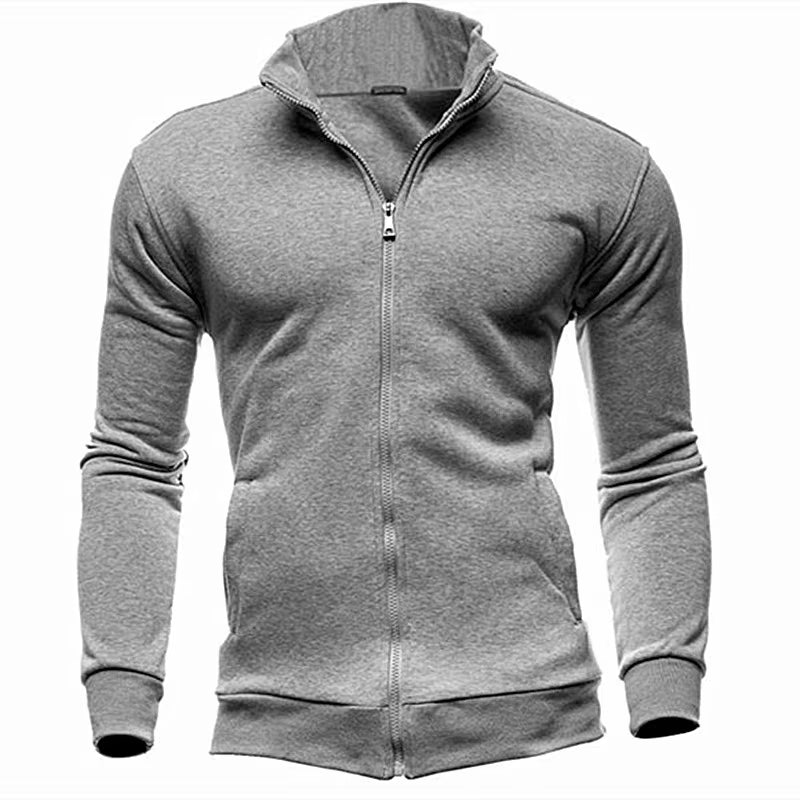 2025 Brand New Men'S No Hoodies Sweatshirts Zipper Stand Collar Men Sweatshirts for Male No Hooded Sweatshirt Man Pullover