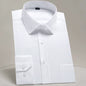 Men'S Classic Long Sleeve Standard-Fit Dress Shirts Formal Business Social Simple Basic Design White Work Office Casual Shirt