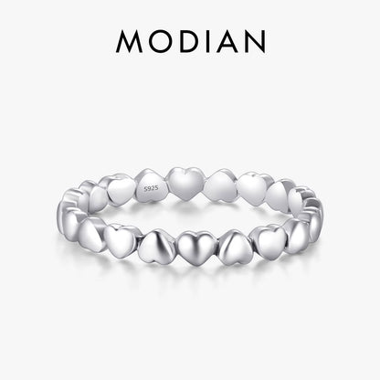 Hot Authentic Original Fashion 100% Solid 925 Sterling Silver Heart Finger Ring Forever Love Jewelry Valentine'S Day Gift