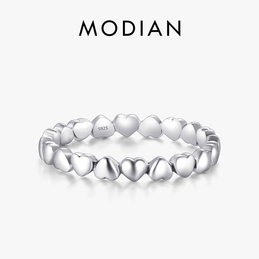 Hot Authentic Original Fashion 100% Solid 925 Sterling Silver Heart Finger Ring Forever Love Jewelry Valentine'S Day Gift