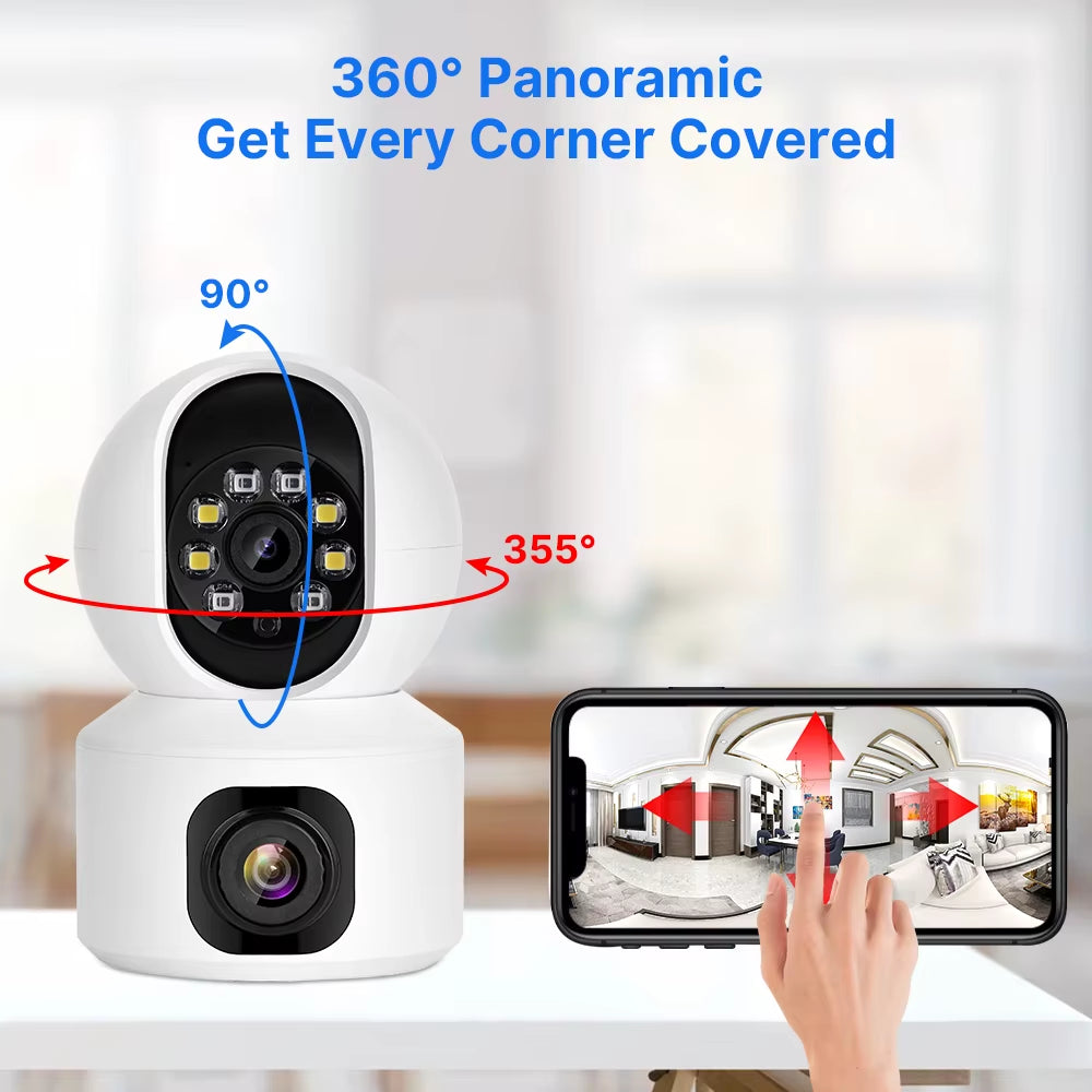 Hiseeu 2K 4MP PTZ IP Camera WIFI Wireless Smart Home Security Surveillance Camera Two-Way Audio Indoor Baby Pet Monitor Camera