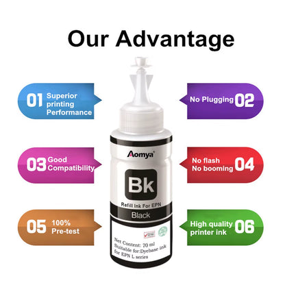 664 Refill Dye Ink for  L100 L110 L210 L120 L220 L310 L355 L362 L366 L365 L380 L486 L800 L805 L810 ET-2650 Printer 4 Colors