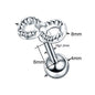 1PC Steel Ear Tragus Cartilage Piercing Crystal Flower Conch Lobe Earrings Barbell Piercing Orelha Ear Stud Helix Sexy Jewelry