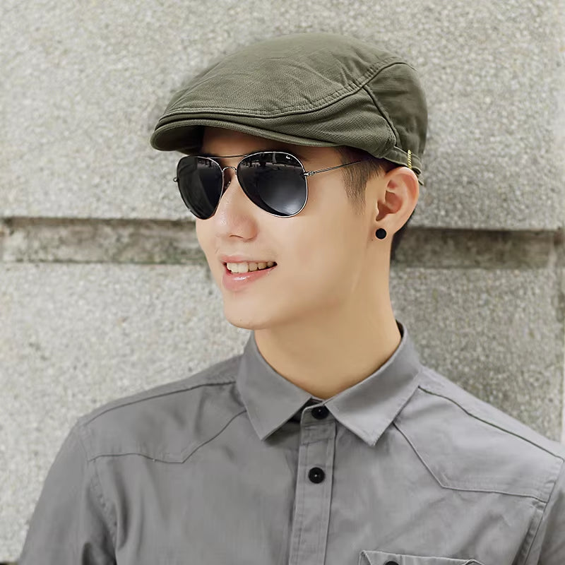 55-59Cm 60-63Cm Male Summer plus Size Newsboy Caps Men Casual Ivy Hat Pure Cotton Flat Peaked Cap Women Big Size Beret Hats
