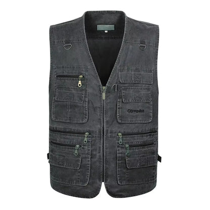 8XL 9XL 10XL New Male Casual Summer Big Size Cotton Sleeveless Vest with Many 16 Pockets Men Multi Pocket Photograph Waistcoat