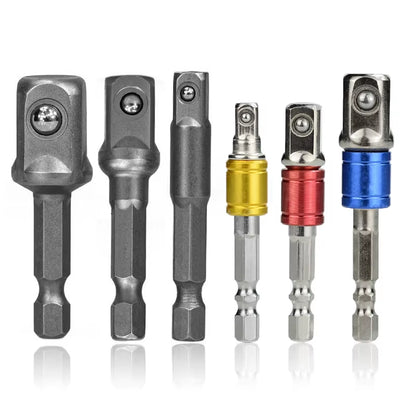 3Pcs 1/4 "3/8" 1/2 " Socket Adapter Hex Shank Drill Bits Extension Rod Power Tool Accessories Impact Drill Socket Adapter