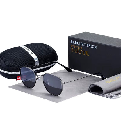 Classic Retro Reflective Sunglasses Man Hexagon Sunglasses Metal Frame Eyewear Sun Glasses with Box Oculos De Sol Gafas