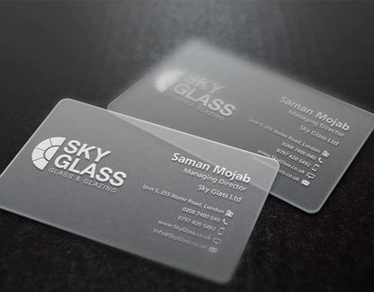 50Pcs Transparent Blank Card PVC Fine Matte Plastic Material Waterproof Card 85.5*54Mm Use for Business Card Printing