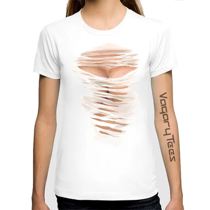 Women Summer Cool Tops Casual 3D Boobs Print and Short Sleeve O-Neck T-Shirt Big Boobs Sexy Breast Design Print T Shirt