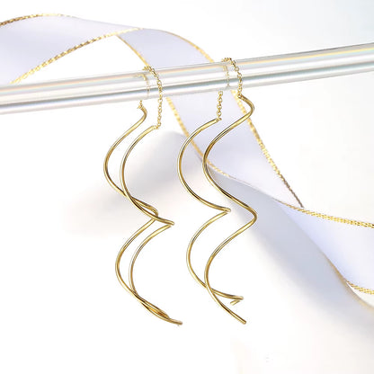 Ear Line for Women Simple Spiral Earrings Rose Gold Color Fashion Jewelry Brithday Friendship Gift ZYE243 ZYE319