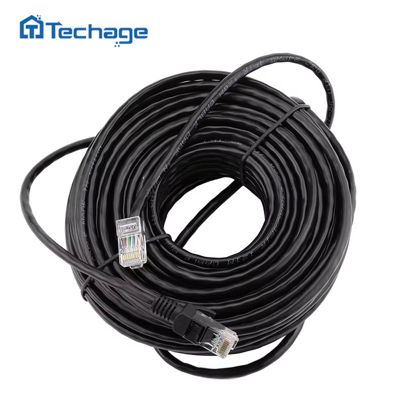 10M 20M 30M 50M Cat5 Ethernet Network Cable RJ45 Patch Outdoor Waterproof LAN Cable Wires for CCTV POE IP Camera System