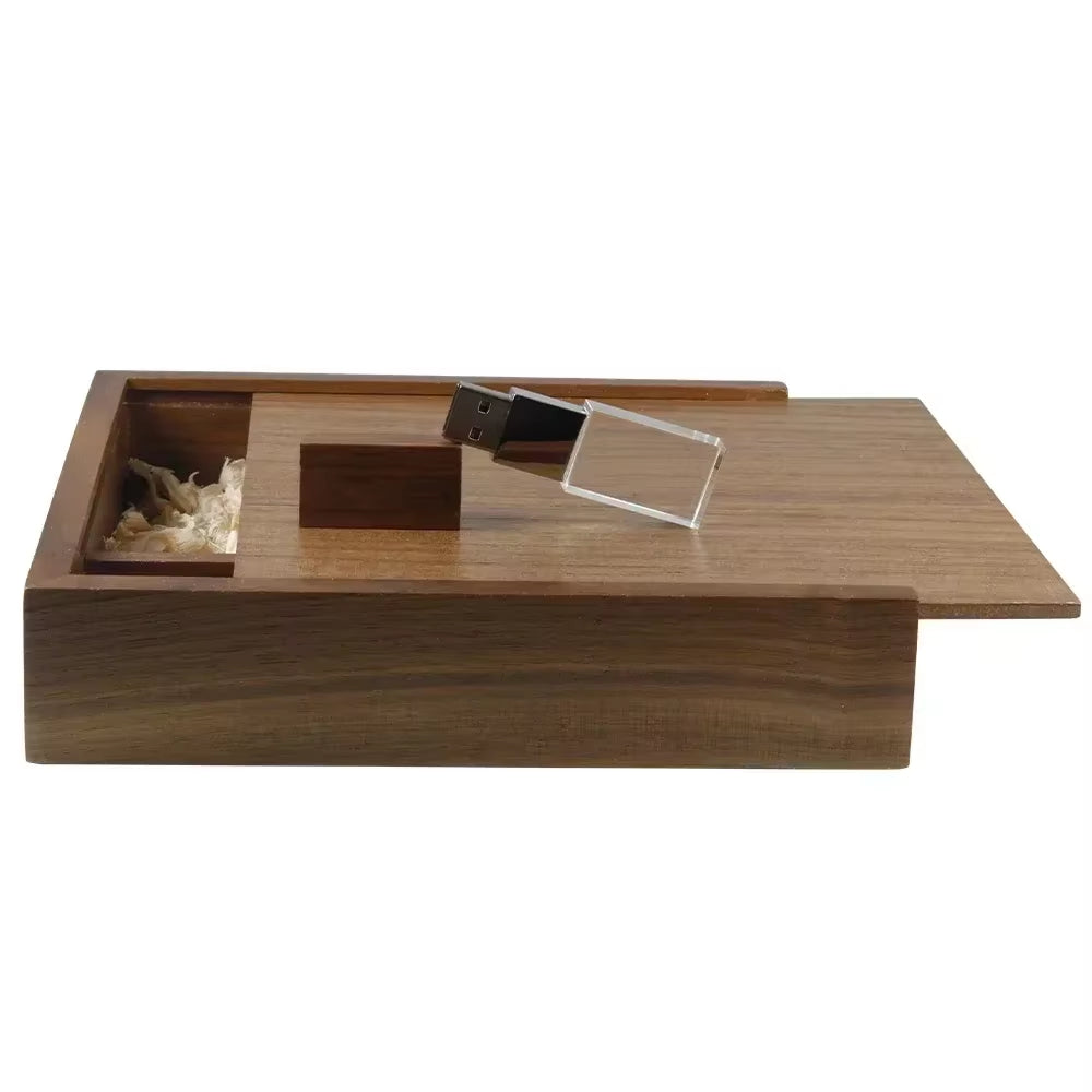 USB 2.0 Flash Drives Photography Wooden Photo Album Box Pen Drive Free Logo 16GB 32GB 64GB 128GB Creative Gift USB Stick