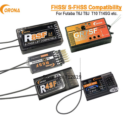 Corona 2.4Ghz R4SF R6SF R8SF C4SF-HV S-FHSS/FHSS Compatible Receiver for FUTABA S-FHSS T6 14SG