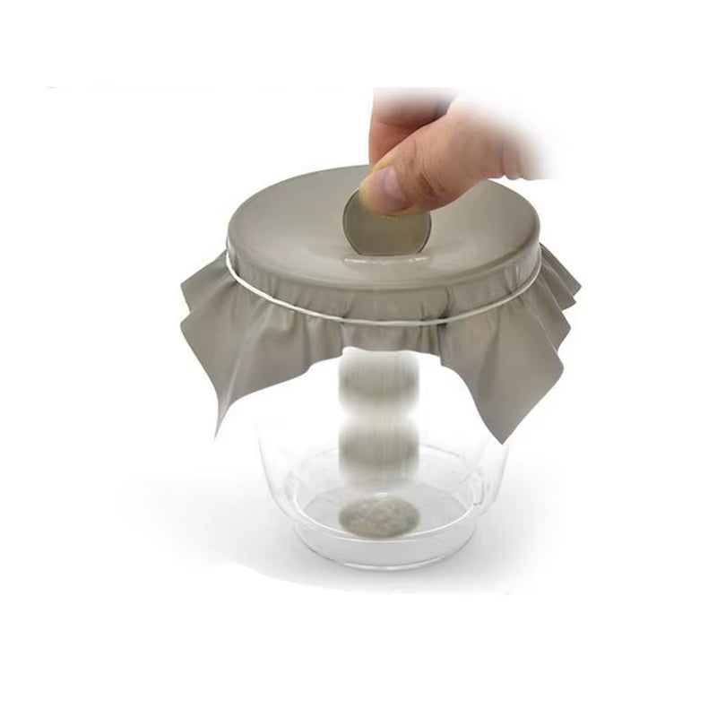 1Pcs Pena Coin Penetration Magic Tricks Dish Coin Thru Rubber Sheet into Cup Black Hole Magic Trick Mentalism Props Illusion