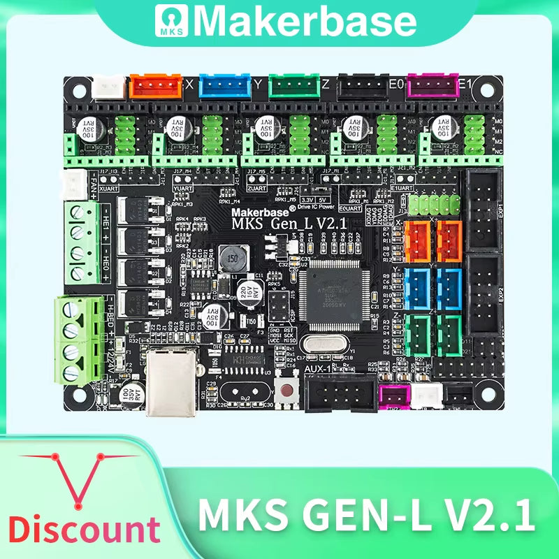 MKS Gen_L 2.1 3D Printer Parts Control Board Support TMC2209 2208 Uart Mode Gen L
