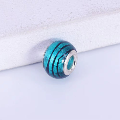 New European Colorful Lampwork Glass Bead Murano Plastic Aolly Charm Fit Pan Brand Bracelet Bangle Women DIY Jewelry Dropship