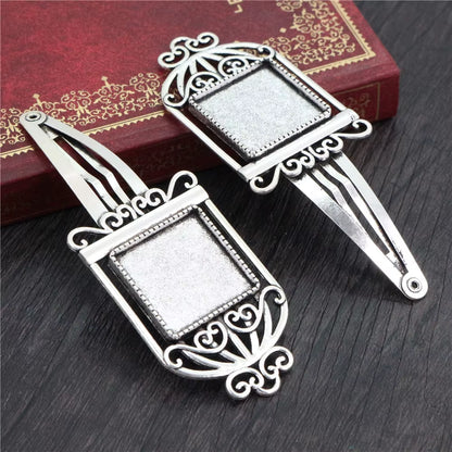 14 16Mm 18Mm 20Mm round Oval 18X25Mm Antique Silver Plated Bronze Copper Material Hairpin Hair Clips Base Setting Cabochon Cameo