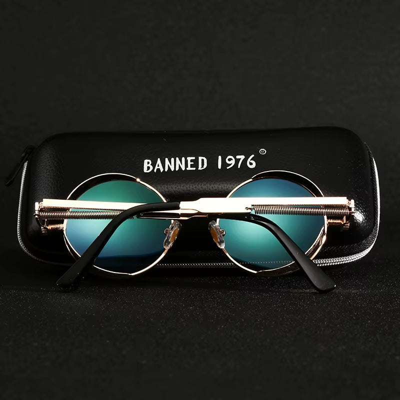 2020 Retro round Metal HD Polarized Punk Steampunk Sunglasses for Women Men,Vintage Sun Glasses Oculos De Sol Meminino Masculino