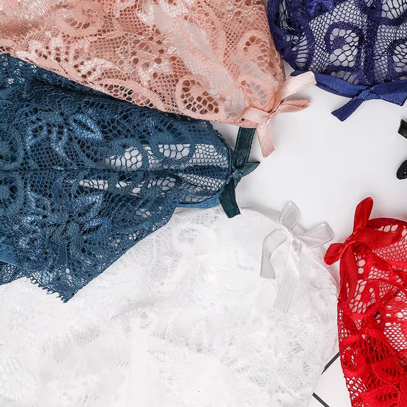 3Pcs Sexy Underwear Woman Thongs Panties Lace G-String T-Back Female Underwear Sexy Lace Thongs Underpants Panties for Woman