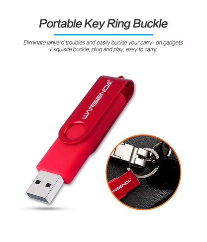 OTG USB Flash Drive 256GB 128GB 64GB 32GB 16GB 8GB Cle USB Pendrive for Android Phone/Tablet /PC USB 2.0 Thumb Drive