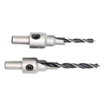 2Pc Countersink Drilling 3 Steps Pilot Drill Bits Set Reamer Screw Wood Window Hinge Hole Saw Chamfer 4 6 5 7Mm Steps 8Mm Shank
