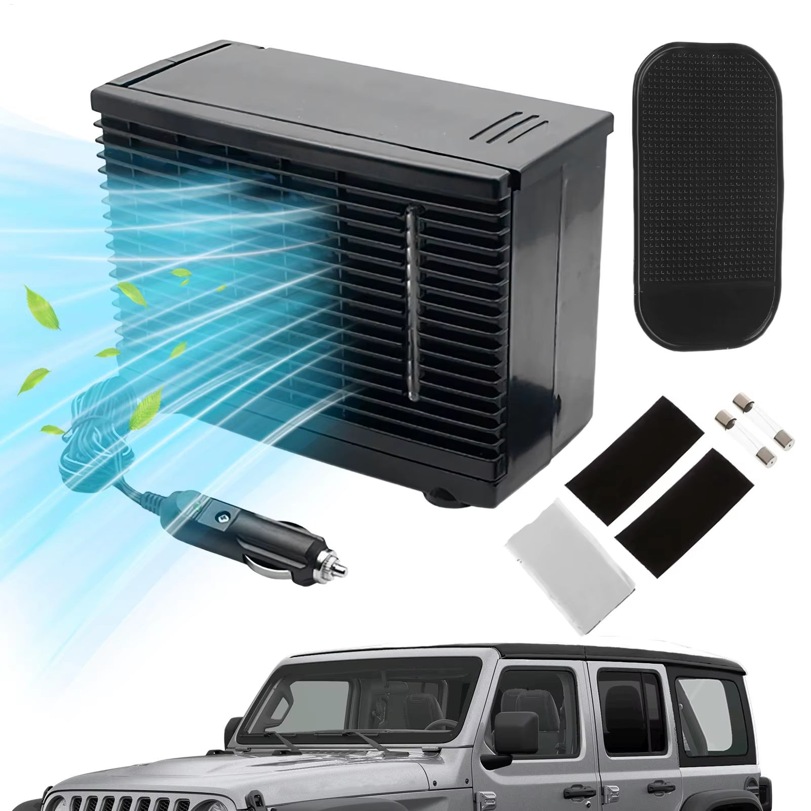 Car Air Conditioner Mobile Vehicle Air Conditioner 12V Water Tank Design Compact Cooling Appliance for Travel Commuting Camping