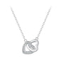 925 Sterling Silver Connected Heart Pendant Necklace for Girlfriend Valentine'S Day Gift Fine Jewelry SCN181