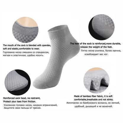10 Pairs High Quality Bamboo Fiber Men'S Socks Business Breathable Deodorant Compression Socks Men Long Big Size EUR 38-46