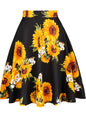 Women'S Runway Cotton Retro Vintage Skirt Black Faldas High Waist a Line Rockabilly Jupe 50S Swing Umbrella Skirts Pin up Skater