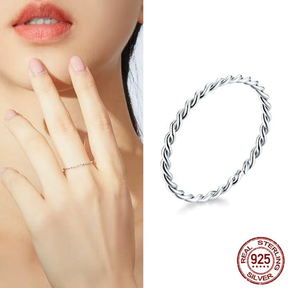 Hot Sale 100% 925 Sterling Silver Styles Stackable Ring Party Finger Wedding Rings for Women Original Fashion Jewelry Gift
