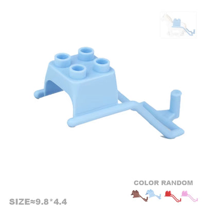 Big Building Blocks Accessories Compatible Train Track Set Traffic Signs Trailer Carriages Railway Rails Children Bricks Toys