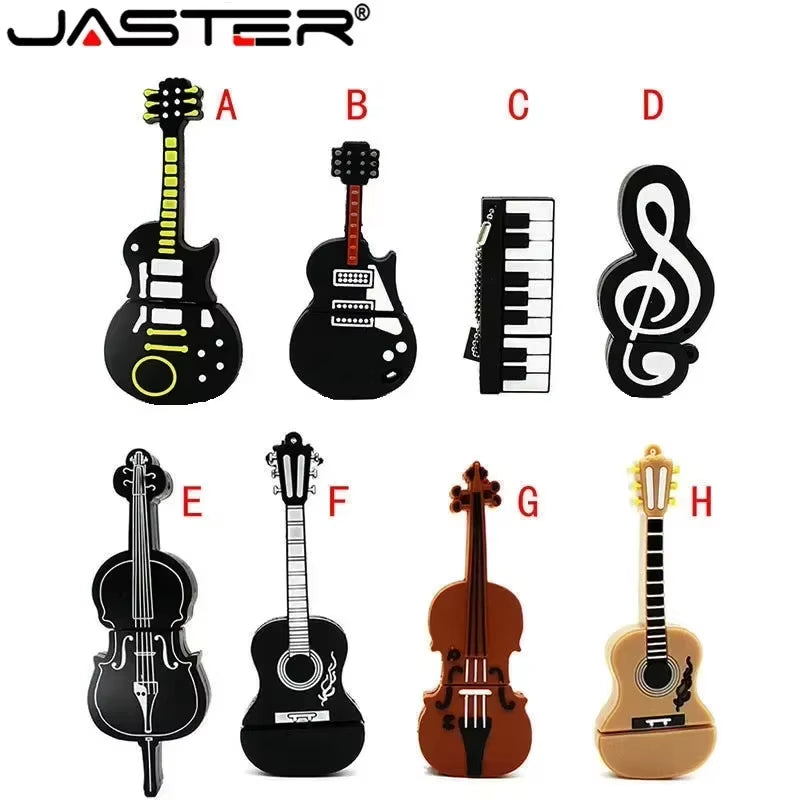 8 Styles Musical Instruments Model Pendrive 4GB 16GB 32GB 64GB 128GB USB Flash Drive Violin/Piano/Guitar