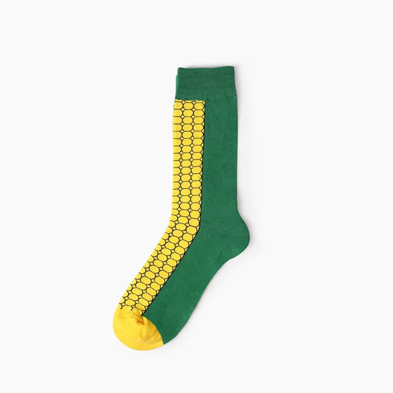 1 Pair Art Socks New Men Women Cotton Socks Couple Funny Socks Flower Bird Long Colorful Socks EUR39-44