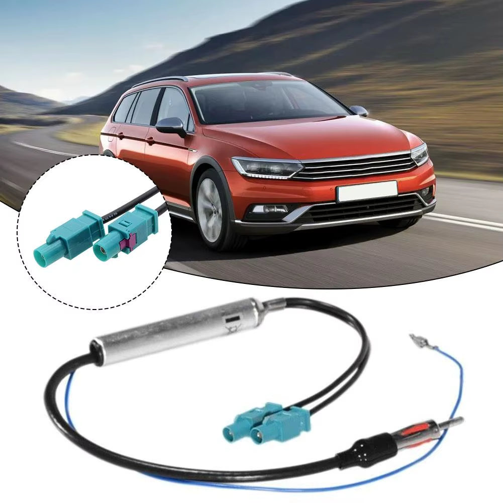 18.1 Inch Car Special Radio Antenna AM/FM Audio Radio Signal Amplifier Dual Fakra RF Radio Antenna Aerial Adapter for AUDI Adapt