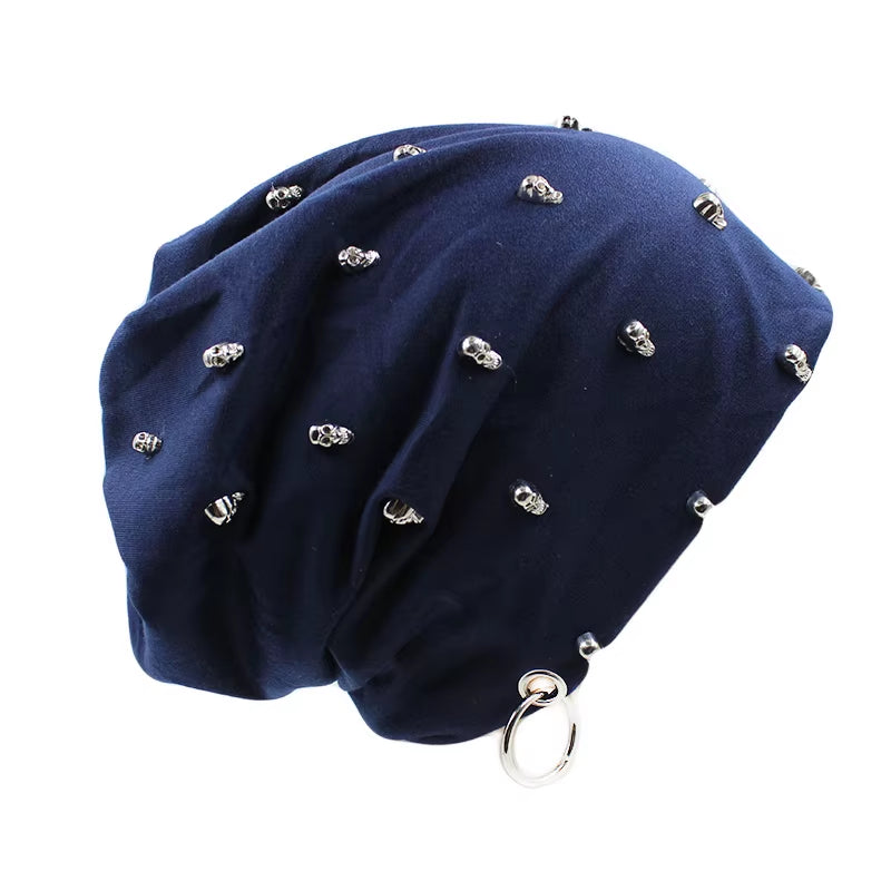 New Fashion Men Women Unisex Casual Hat with Skull Hoop Brand Hats Winter Warm Beanies Skullies Thick Adult Hip Hop Bonnet