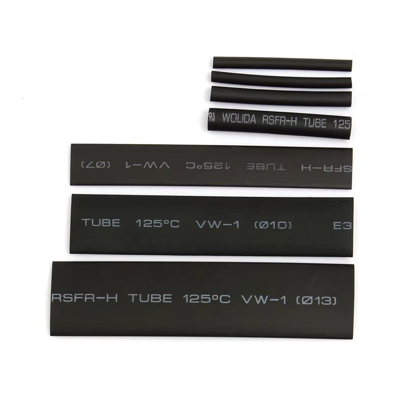 127Pcs/Lot Thermoresistant Tube Shrink Wrapping 2:1 Black Heat Shrink Sleeving Set Wire Cable Polyolefin Wrap Tubing