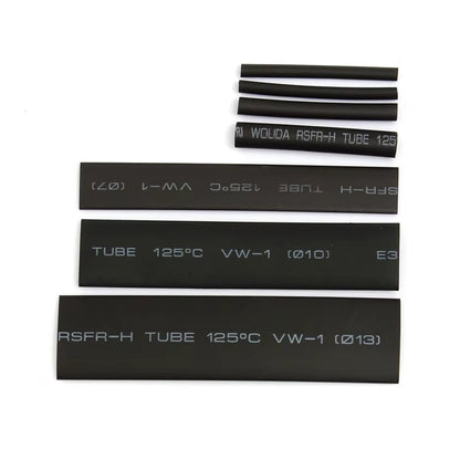 127Pcs/Lot Thermoresistant Tube Shrink Wrapping 2:1 Black Heat Shrink Sleeving Set Wire Cable Polyolefin Wrap Tubing