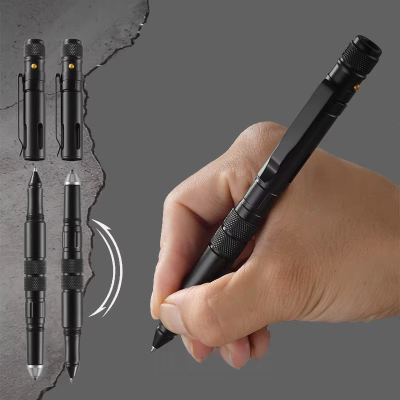 4-In-1 Portable Tactical Pen Flashlight Bottle Opener Emergency Glass Breaker Outdoor Self Defense EDC Pen Tool Gift Box