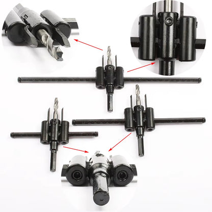 LUBAN Adjustable Metal Wood Circle Hole Saw Drill Bit Cutter Kit DIY Tool 30Mm-120Mm Black Alloy Blade 30Mm-200Mm 30Mm-300Mm
