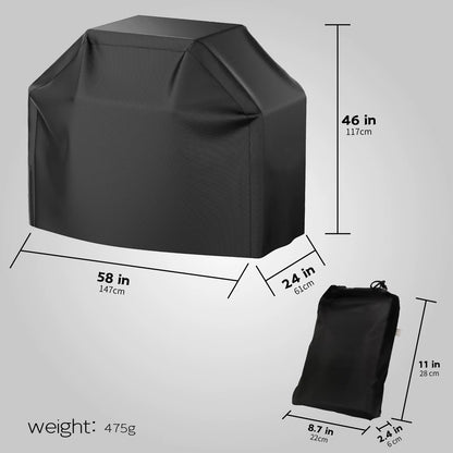 Multiple Size Grill Cover, Heavy Duty Waterproof Barbecue Gas Grill Cover, Black, Heat Resistant, Stain Resistant, Waterproof
