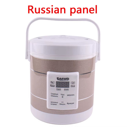1.6L Electric Rice Cooker 12V 24V Cars/Trucks Soup Pot Multicooker Porridge Cooking Machine Food Steamer Heater Lunch Box Warmer