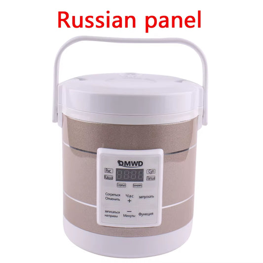 1.6L Electric Rice Cooker 12V 24V Cars/Trucks Soup Pot Multicooker Porridge Cooking Machine Food Steamer Heater Lunch Box Warmer